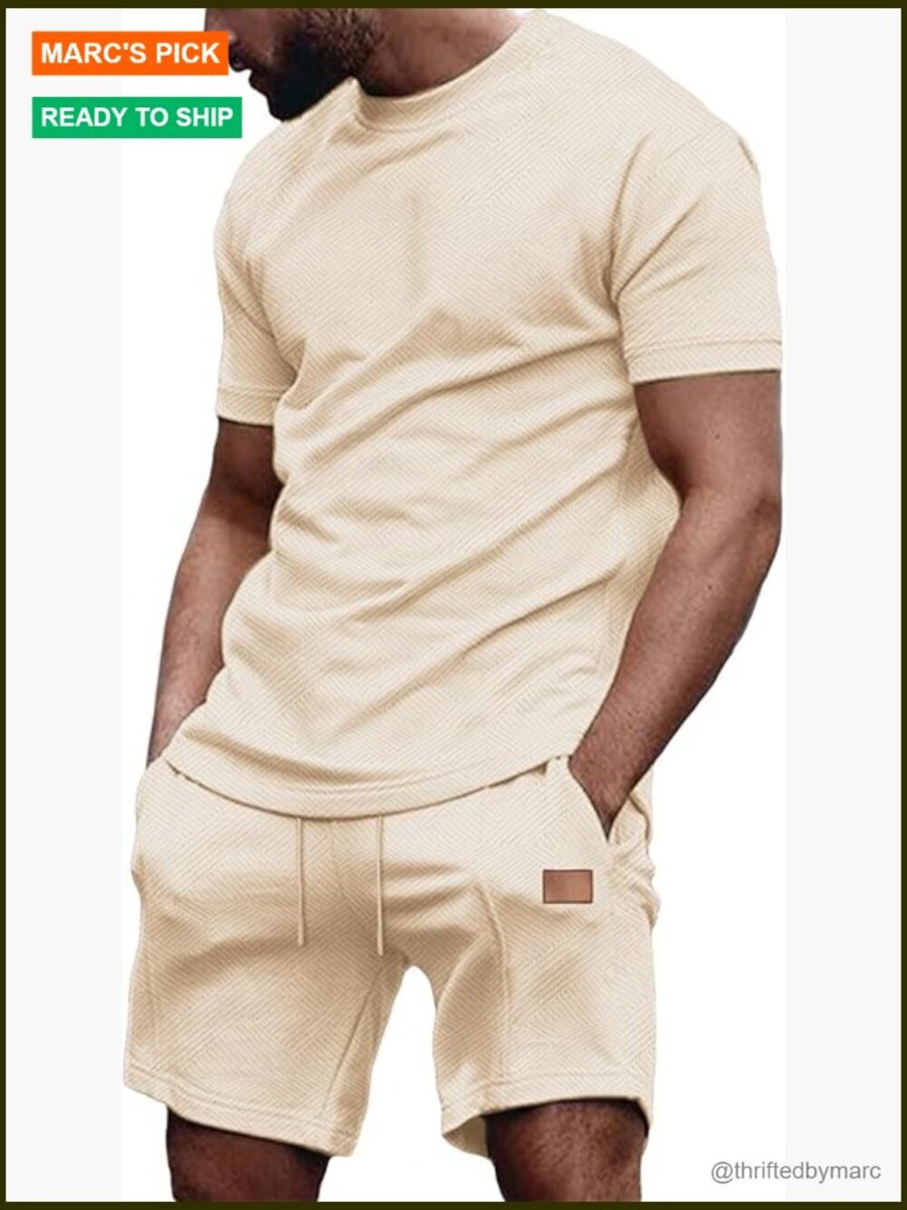 Men's 2-Piece Polyester Set Slim Fit Short Sleeve Tee & Shorts Lounge Workout